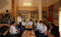 Đ.C Nguyễn Việt Thanh- Bí thư Đảng ủy Công ty phát biểu trong buổi gặp mặt với Cán bộ Xã Hải Anh- Hải Hậu- Nam Định